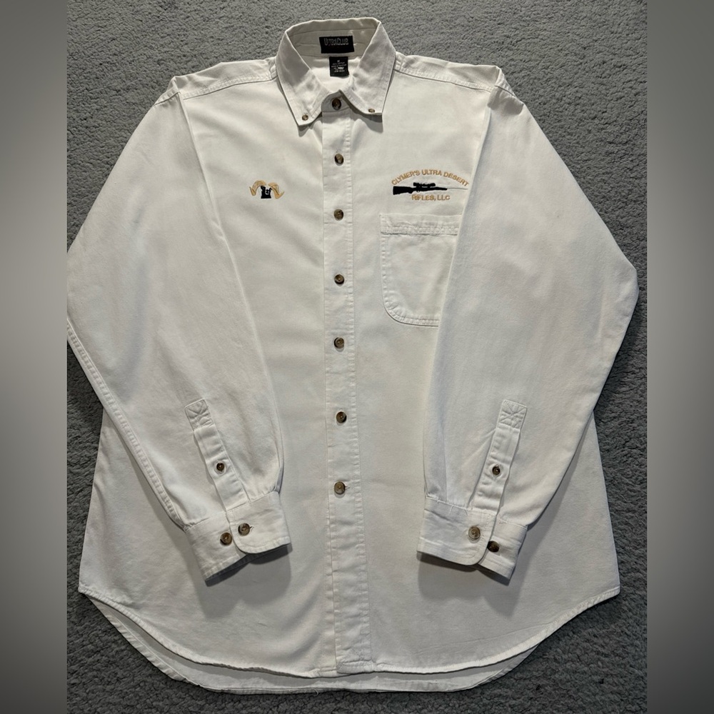 Ultra Club Collection Shirt Mens M White 100% Cotton Long Sleeve Button Down